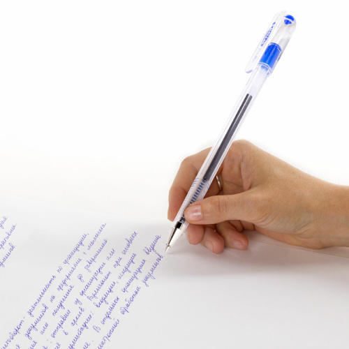 Ручка шариковая масляная MUNHWA "Option", синяя, узел 0,5 мм, линия 0,3 мм фото 7
