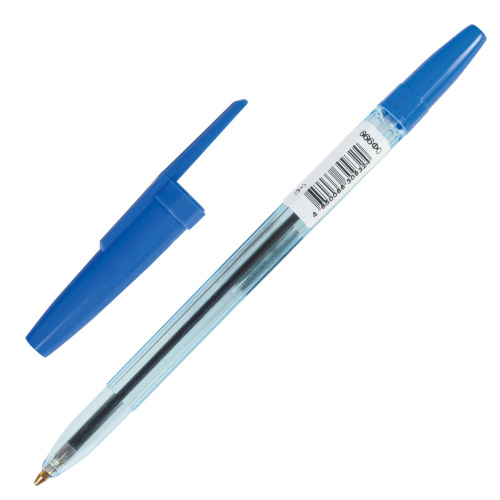 Ручка шариковая масляная СТАММ "Офис", корпус тонированный, линия письма 1 мм, синяя