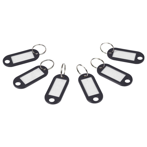 Бирки для ключей STAFF,  50 шт., длина 50 мм, инфо-окно 30х15 мм, черные фото 6