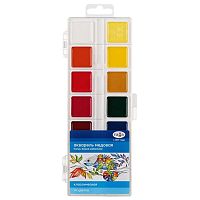 Краски акварельные ГАММА "Классическая", 14 цветов, медовая, без кисти, пластиковая коробка