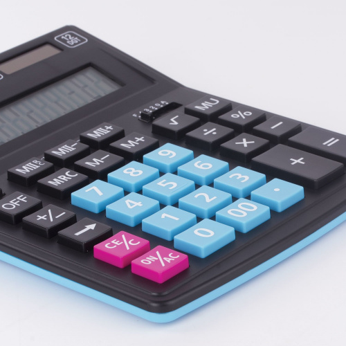 Калькулятор настольный STAFF, 200x154 мм, 12 разрядов, черно-синий фото 3