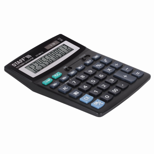 Калькулятор настольный STAFF STF-888-12, 200х150 мм, 12 разрядов, двойное питание фото 8