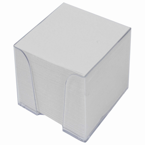 Блок для записей STAFF, в подставке прозрачной, куб 9х9х9 см, белизна 70-80%, белый фото 4