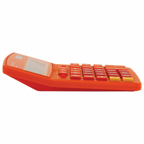 Калькулятор настольный BRAUBERG, 206x155 мм, 12 разрядов, двойное питание, оранжевый фото 6