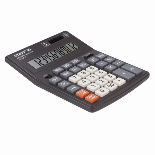 Калькулятор настольный STAFF, 200x154 мм, 12 разрядов, двойное питание фото 3