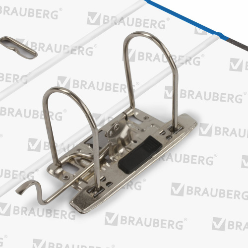 Папка-регистратор BRAUBERG, усиленный корешок, мраморное покрытие, 80 мм, с уголком, синяя фото 8