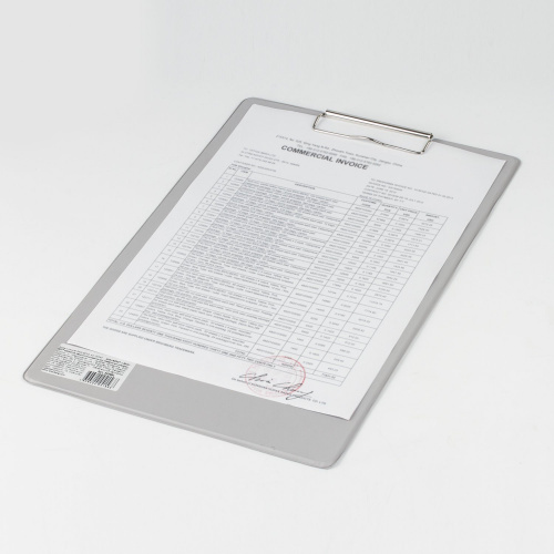 Доска-планшет BRAUBERG "Comfort", с прижимом, А4, картон/ПВХ, серая фото 4