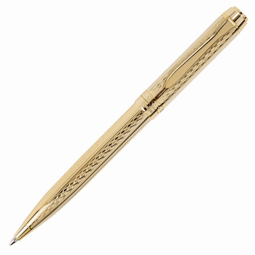 Ручка подарочная шариковая GALANT "Graven Gold", корпус золотистый с гравировкой, синяя фото 7