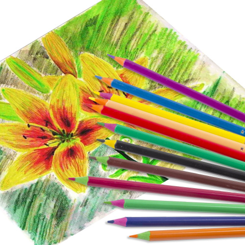 Карандаши цветные ЮНЛАНДИЯ "КАРНАВАЛ", 18 цветов, пластиковые, заточенные, трехгранный корпус фото 2