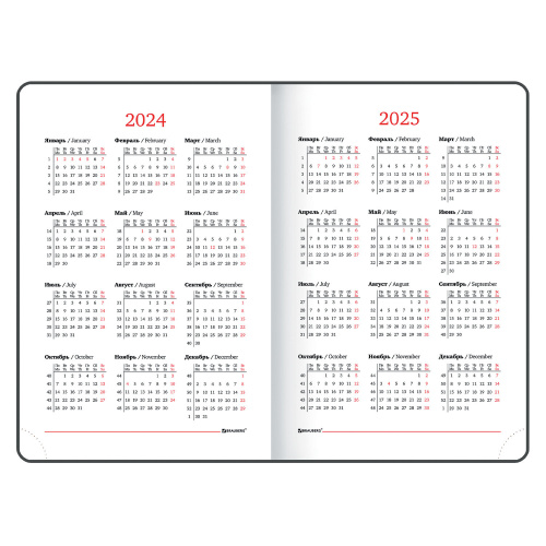 Ежедневник датированный 2024 А5 138x213 мм BRAUBERG "Select", балакрон, бордовый, 114879 фото 4