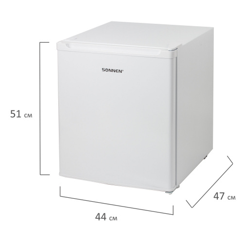 Холодильник SONNEN DF-1-06, 44х47х51 см, однокамерный, объем 47 л, морозильная камера 4 л, белый фото 8