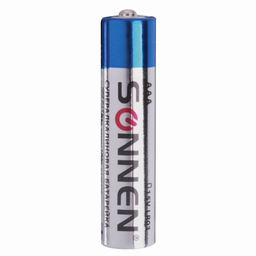 Батарейки SONNEN Super Alkaline, AAA, 2 шт., алкалиновые, мизинчиковые, блистер фото 4