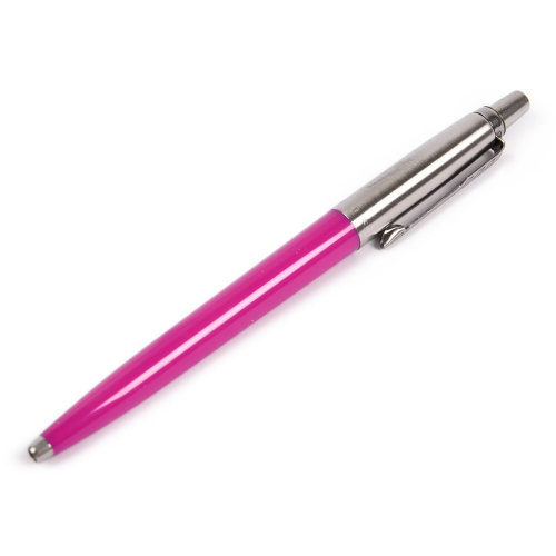 Ручка шариковая PARKER "Jotter Orig Magenta", корпус розовый, детали хром, блистер, синяя фото 2