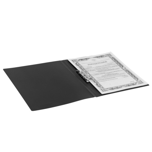 Папка с боковым металлическим прижимом STAFF, до 100 листов, черная фото 7