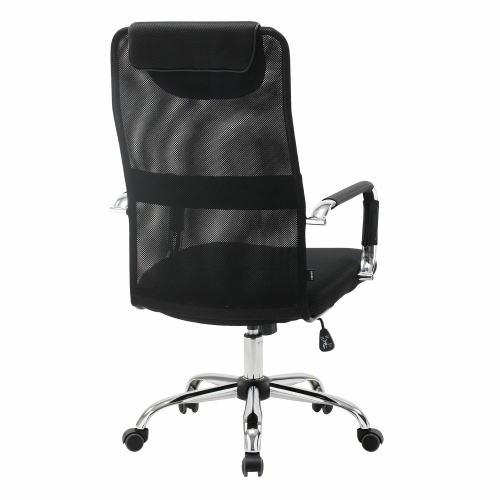 Кресло офисное BRABIX "Fit EX-514", с подголовником, хром, черное фото 6
