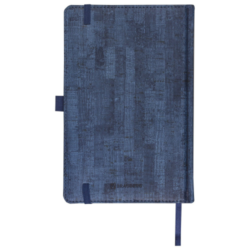 Ежедневник недатированный BRAUBERG "Wood", А5, 138x213 мм, кожзам, резинка, 136 л., синий фото 4