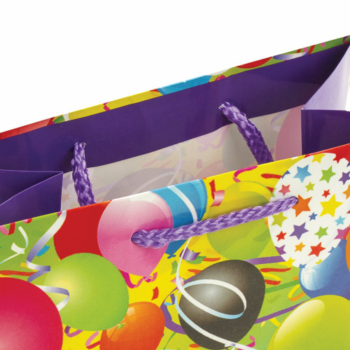 Пакет подарочный ЗОЛОТАЯ СКАЗКА "Воздушные шары", 17,8x9,8x22,9 см, ламинированный фото 3