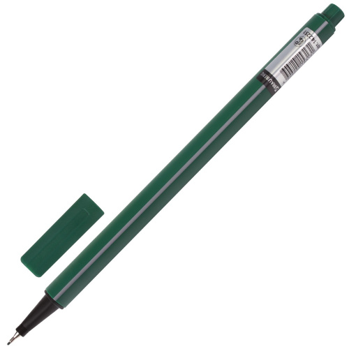 Ручка капиллярная (линер) BRAUBERG "Aero", трехгранная, линия письма 0,4 мм, темно-зеленая фото 5