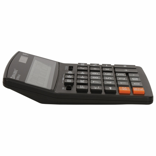 Калькулятор настольный BRAUBERG, 206x155 мм, 16 разрядов, двойное питание, черный фото 10