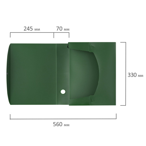 Короб архивный STAFF, 330х245 мм, 70 мм, пластик, разборный, до 750 листов, зеленый фото 8
