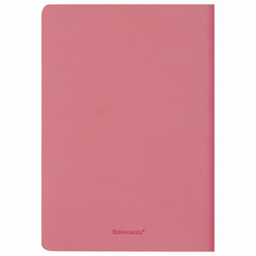 Тетрадь BRAUBERG RAINBOW, A5, 147х210мм, 48 л., в клетку обложка кожзам, сшивка, розовый фото 2