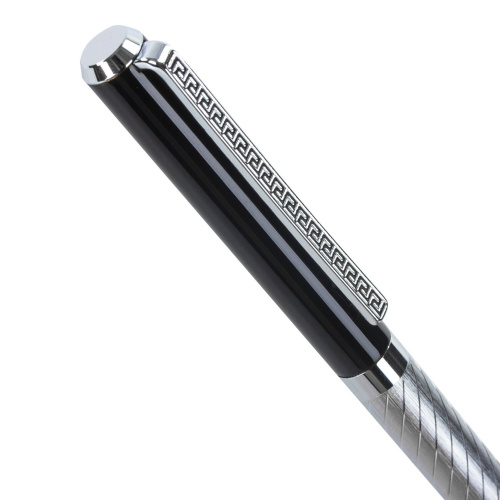 Ручка подарочная шариковая GALANT "Landsberg", корпус серебристый с черным, синяя фото 7