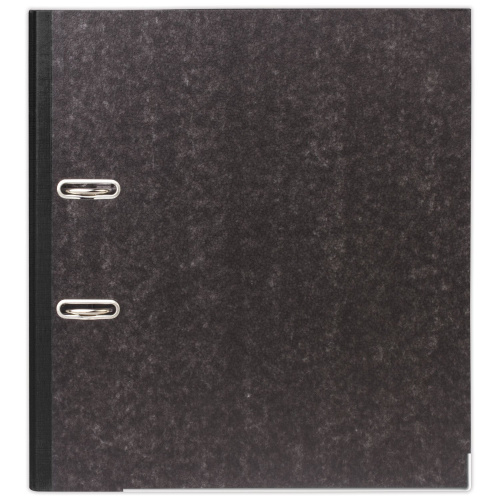 Папка-регистратор ОФИСНАЯ ПЛАНЕТА, усиленный корешок, мраморное покрытие, 80 мм, с уголком, черная фото 3