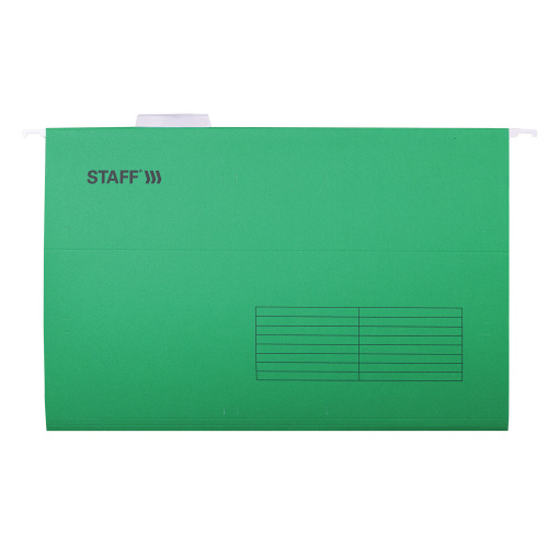 Подвесные папки STAFF, A4/Foolscap (404х240мм) до 80 л., КОМПЛЕКТ 10 шт., зеленые, картон фото 2