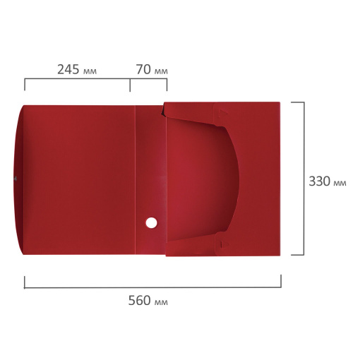 Короб архивный STAFF, 330х245 мм, 70 мм, пластик, разборный, до 750 листов, красный фото 3