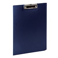 Папка-планшет STAFF, А4, с прижимом и крышкой, пластик, синяя