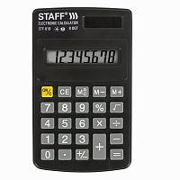 Калькулятор карманный STAFF STF-818, 102х62 мм, 8 разрядов, двойное питание
