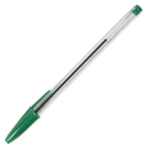Ручка шариковая STAFF "Basic BP-01", письмо 750 метров, длина корпуса 14 см, зеленая фото 2