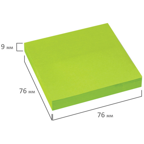 Блок самоклеящийся (стикеры), BRAUBERG, 76х76 мм, 90 л., зеленый фото 5