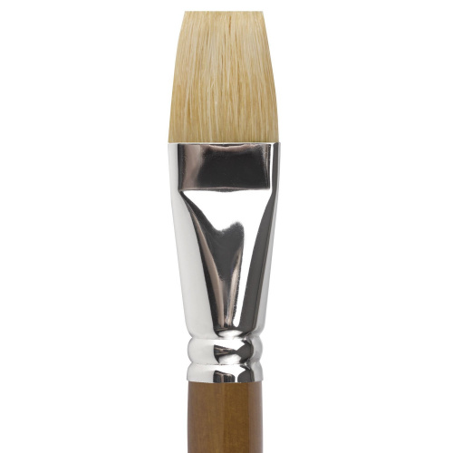 Кисть художественная профессиональная BRAUBERG ART CLASSIC, №30, щетина, плоская, длинная ручка фото 4
