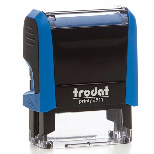 Штамп самонаборный TRODAT, 3-строчный, 38х14 мм, синий без рамки, кассы в комплекте фото 7