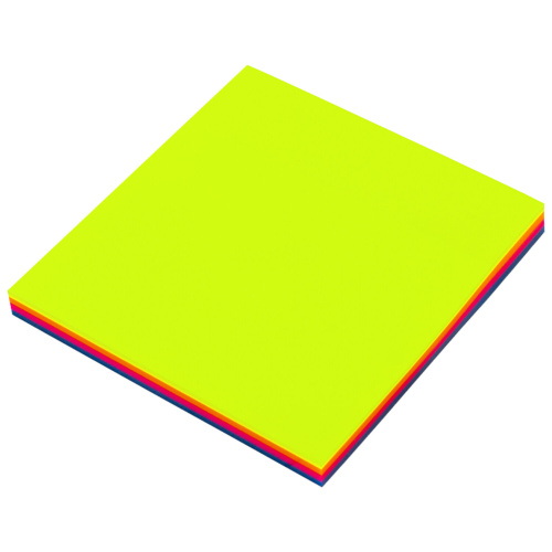 Блок самоклеящийся пластиковый (стикеры) 4 цвета BRAUBERG MULTI COLOUR 76х76 мм, 100 листов, 115208 фото 3