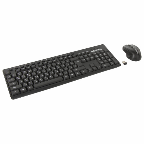 Набор беспроводной SONNEN K-648, клавиатура 117 клавиш, мышь 4 кнопки, 1600 dpi, черный фото 10