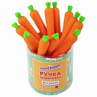 Ручка фигурная шариковая ЮНЛАНДИЯ "Морковка", пишущий узел 0,7 мм, синяя
