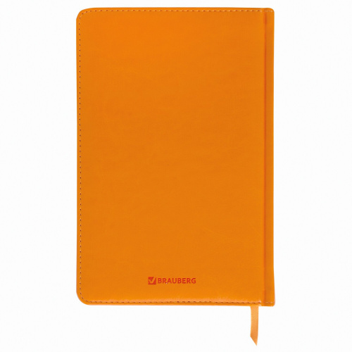 Ежедневник недатированный BRAUBERG, А5, 138х213 мм, под кожу, 160 л., оранжевый фото 7