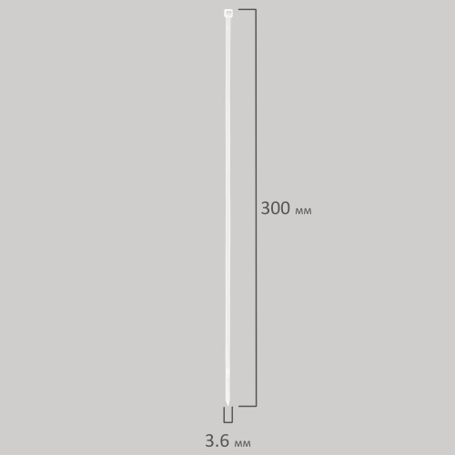 Стяжка SONNEN POWER LOCK, 3,6x300 мм, 100 шт., нейлоновая, сверхпрочная, белая фото 2