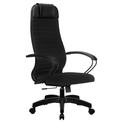 Кресло офисное МЕТТА "К-27" пластик, ткань, сиденье и спинка мягкие, черное фото 8