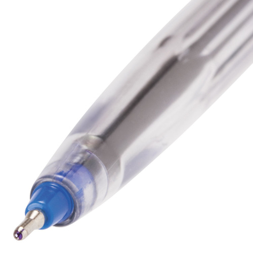 Ручка шариковая масляная BRAUBERG "Ice", корпус прозрачный, узел 0,6 мм, линия письма 0,3 мм, синяя фото 9