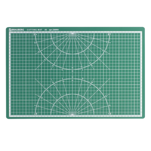 Коврик для резки BRAUBERG 3-слойный, А3, двусторонний, толщина 3 мм, зеленый фото 4