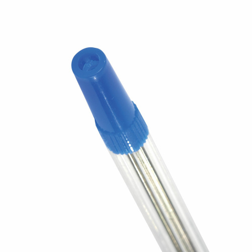 Ручка шариковая STAFF "Basic BP-03", корпус прозрачный, узел 1 мм, линия письма 0,5 мм, синяя фото 4