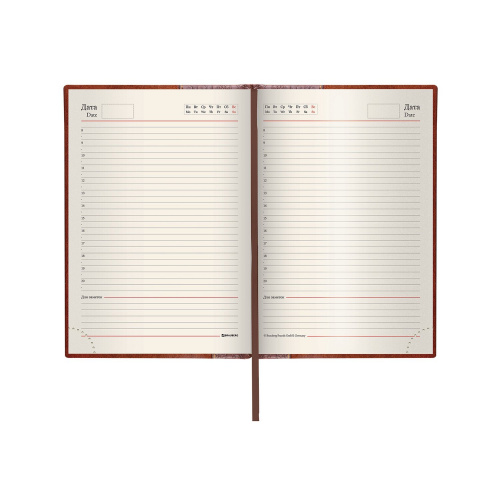 Ежедневник недатированный BRAUBERG, А5, 138х213 мм, под кожу, 160 л., коричневый фото 4