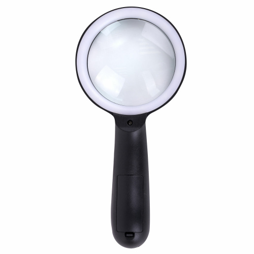 Лупа просмотровая с LED-ПОДСВЕТКОЙ, диаметр 90 мм, увеличение 10, корпус черный, BRAUBERG, 455928 фото 10