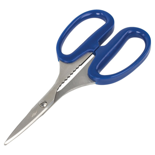 Ножницы для хобби и рукоделия ОСТРОВ СОКРОВИЩ, 165 мм, 3-х сторонняя заточка, синие фото 4