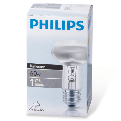Лампа накаливания PHILIPS Spot, 60 Вт, колба 63 мм, цоколь E27, угол 30°, зеркальная фото 2