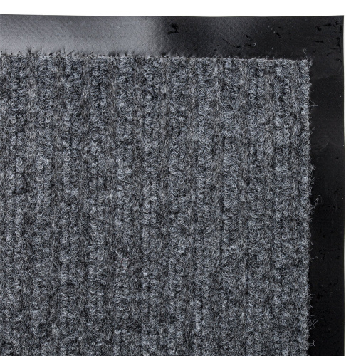 Коврик входной ворсовый влаго-грязезащитный LAIMA, 40х60 см, ребристый, толщина 7 мм, серый фото 2