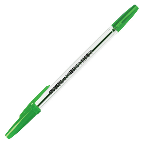 Ручка шариковая CORVINA "51 Classic", корпус прозрачный, узел 1 мм, линия письма 0,7 мм, зеленая фото 2